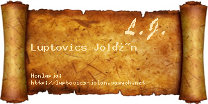 Luptovics Jolán névjegykártya