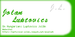 jolan luptovics business card